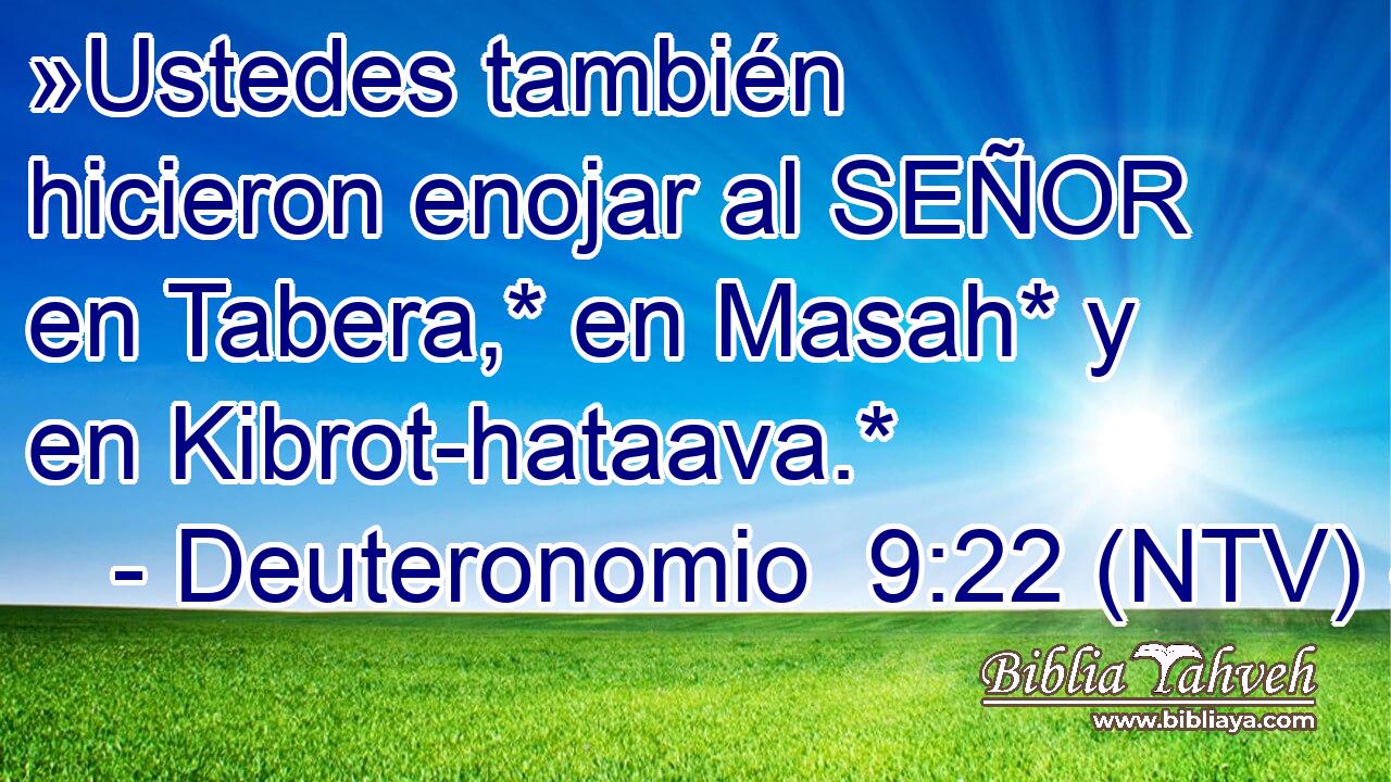 »Ustedes también hicieron enojar al SEÑOR en Tabera,* en Masah* y en Kibrot-hataava.*
