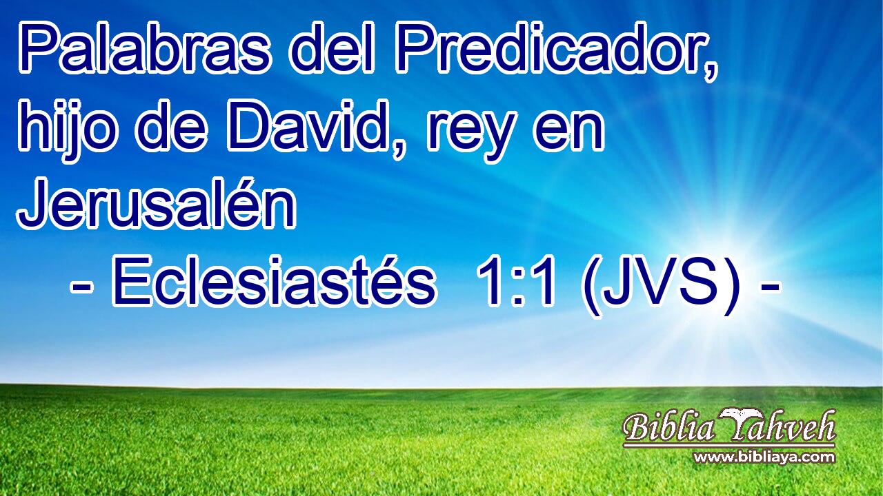Palabras del Predicador, hijo de David, rey en Jerusalén