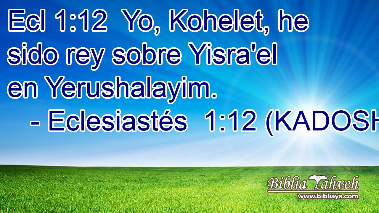 Yo, Kohelet, he sido rey sobre Yisra'el en Yerushalayim. 
