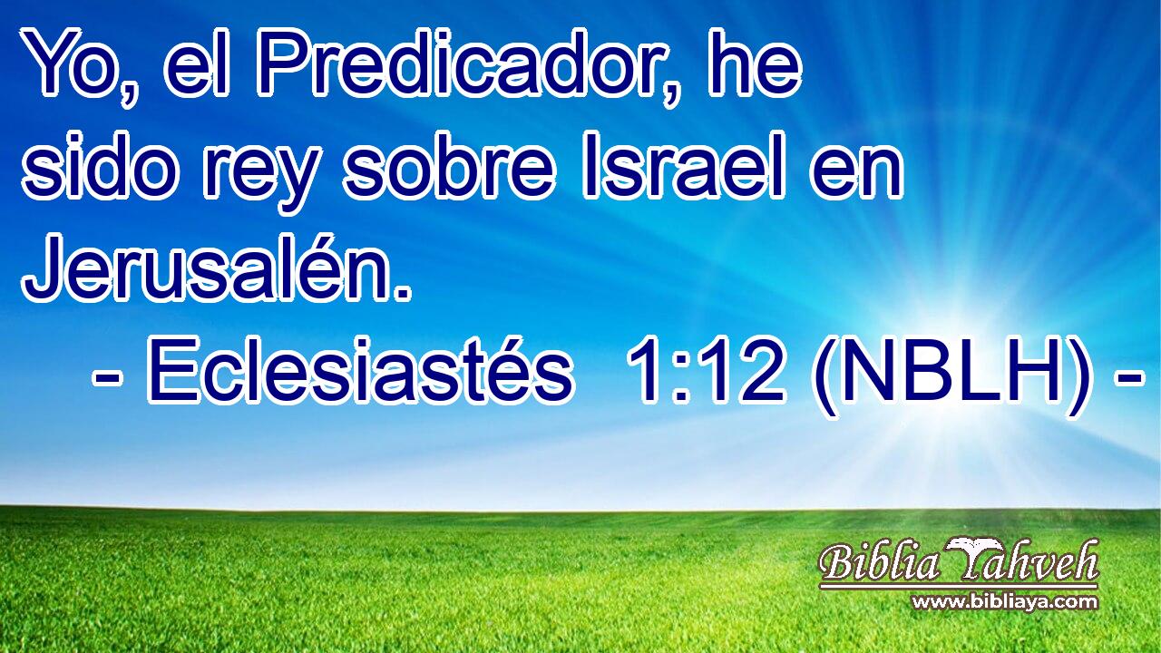  Yo, el Predicador, he sido rey sobre Israel en Jerusalén. 