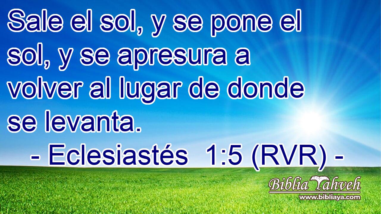 Sale el sol, y se pone el sol, y se apresura a volver al lugar de donde se levanta.
