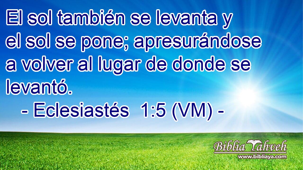  El sol también se levanta y el sol se pone; apresurándose a volver al lugar de donde se levantó. 