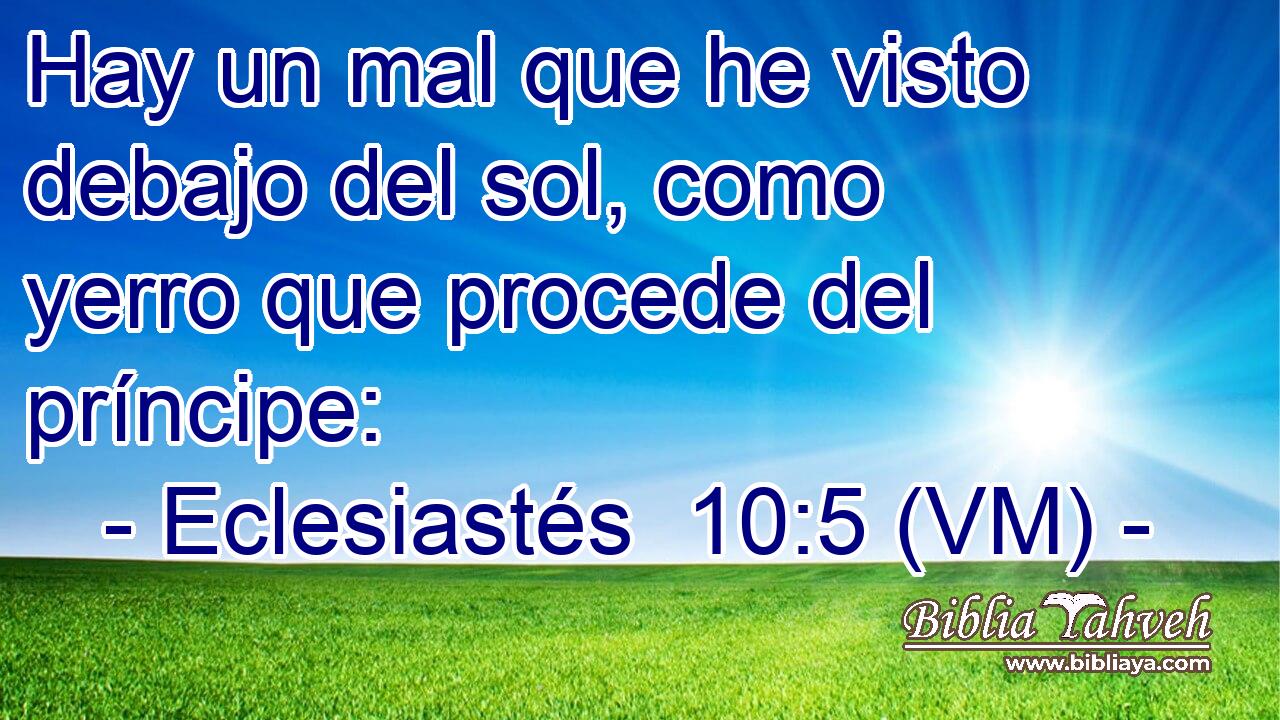  Hay un mal que he visto debajo del sol, como yerro que procede del príncipe: 