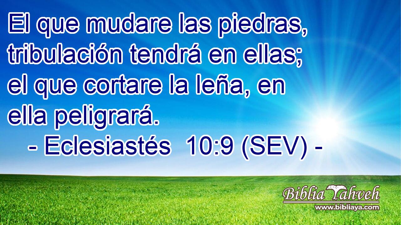 El que mudare las piedras, tribulación tendrá en ellas; el que cortare la leña, en ella peligrará.
