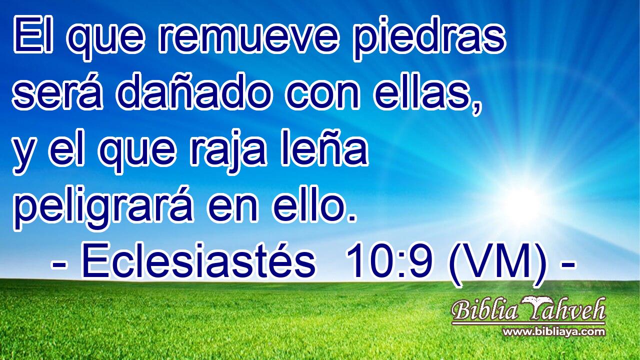  El que remueve piedras será dañado con ellas, y el que raja leña peligrará en ello. 