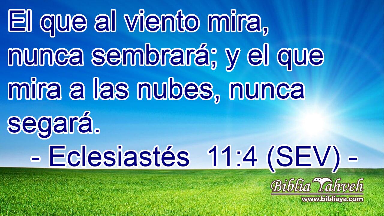 El que al viento mira, nunca sembrará; y el que mira a las nubes, nunca segará.