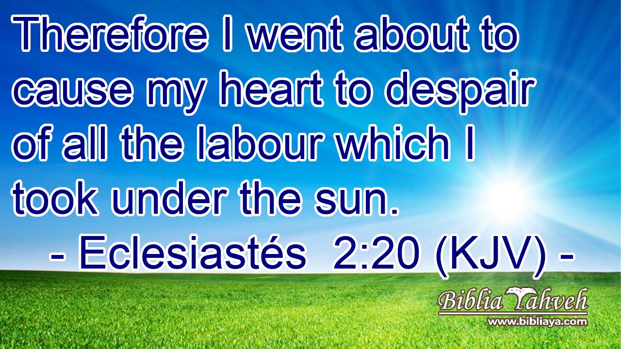 Therefore I went about to cause my heart to despair of all the labour which I took under the sun.