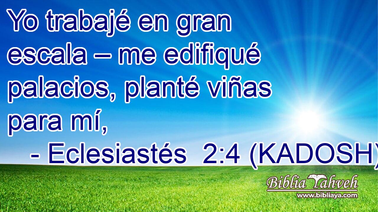  Yo trabajé en gran escala – me edifiqué palacios, planté viñas para mí, 