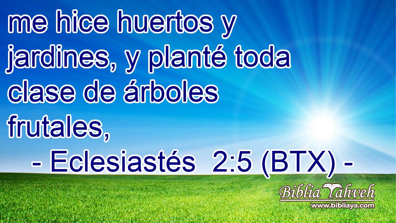 me hice huertos y jardines, y planté toda clase de árboles frutales,