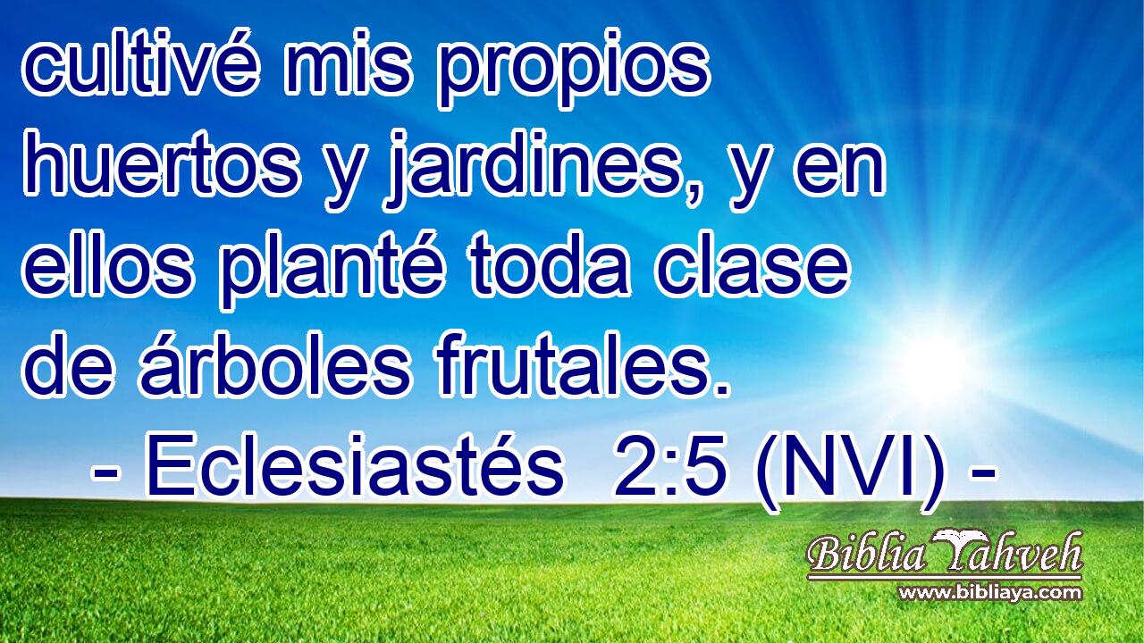  cultivé mis propios huertos y jardines, y en ellos planté toda clase de árboles frutales. 