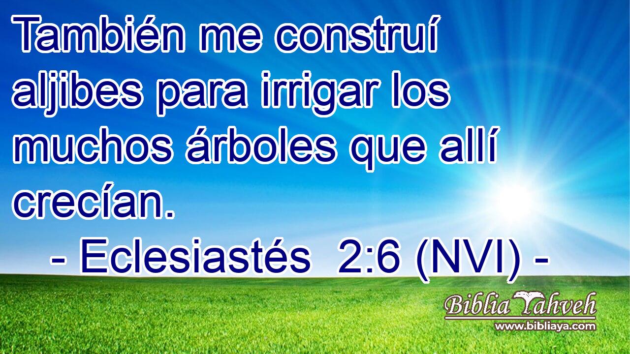  También me construí aljibes para irrigar los muchos árboles que allí crecían. 