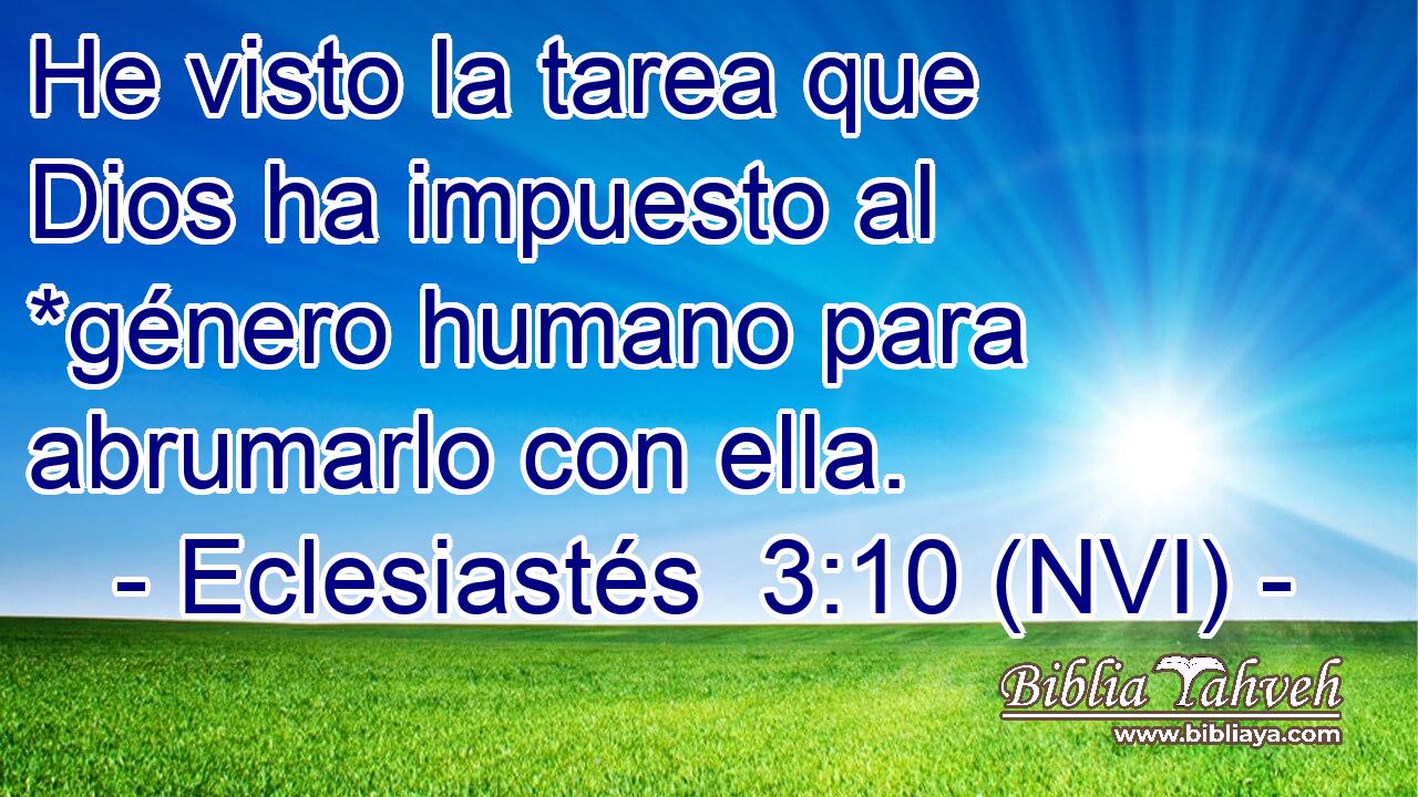  He visto la tarea que Dios ha impuesto al *género humano para abrumarlo con ella. 