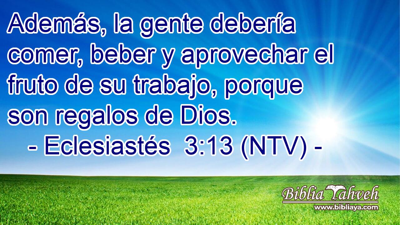 Además, la gente debería comer, beber y aprovechar el fruto de su trabajo, porque son regalos de Dios.