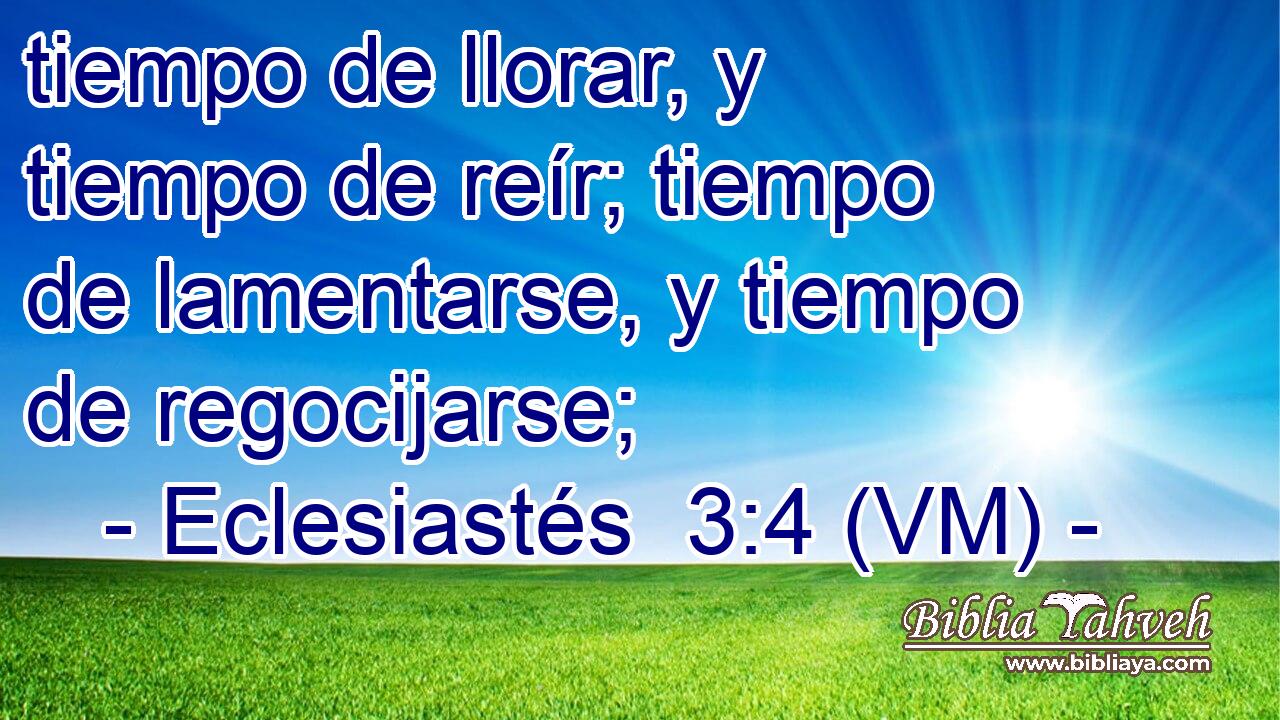  tiempo de llorar, y tiempo de reír; tiempo de lamentarse, y tiempo de regocijarse; 