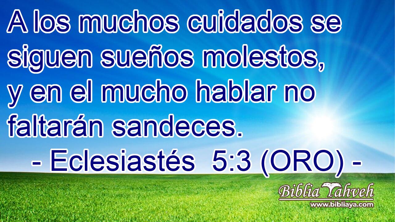  A los muchos cuidados se siguen sueños molestos, y en el mucho hablar no faltarán sandeces. 