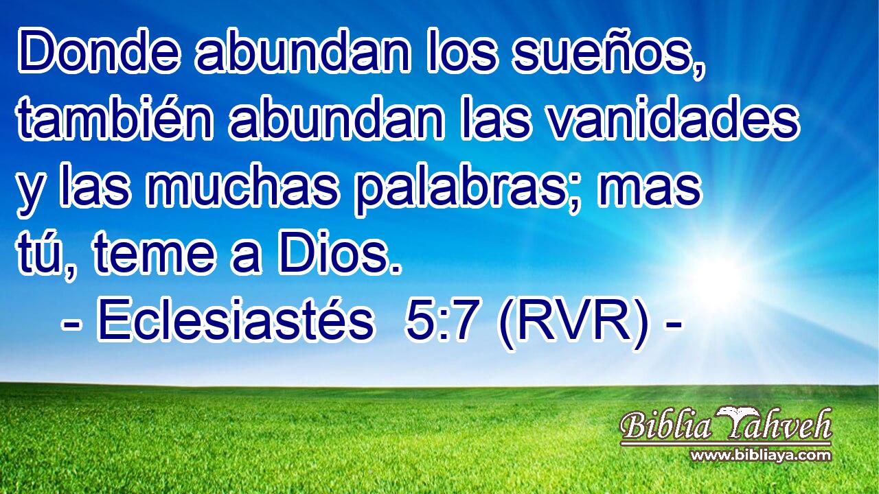 Donde abundan los sueños, también abundan las vanidades y las muchas palabras; mas tú, teme a Dios.