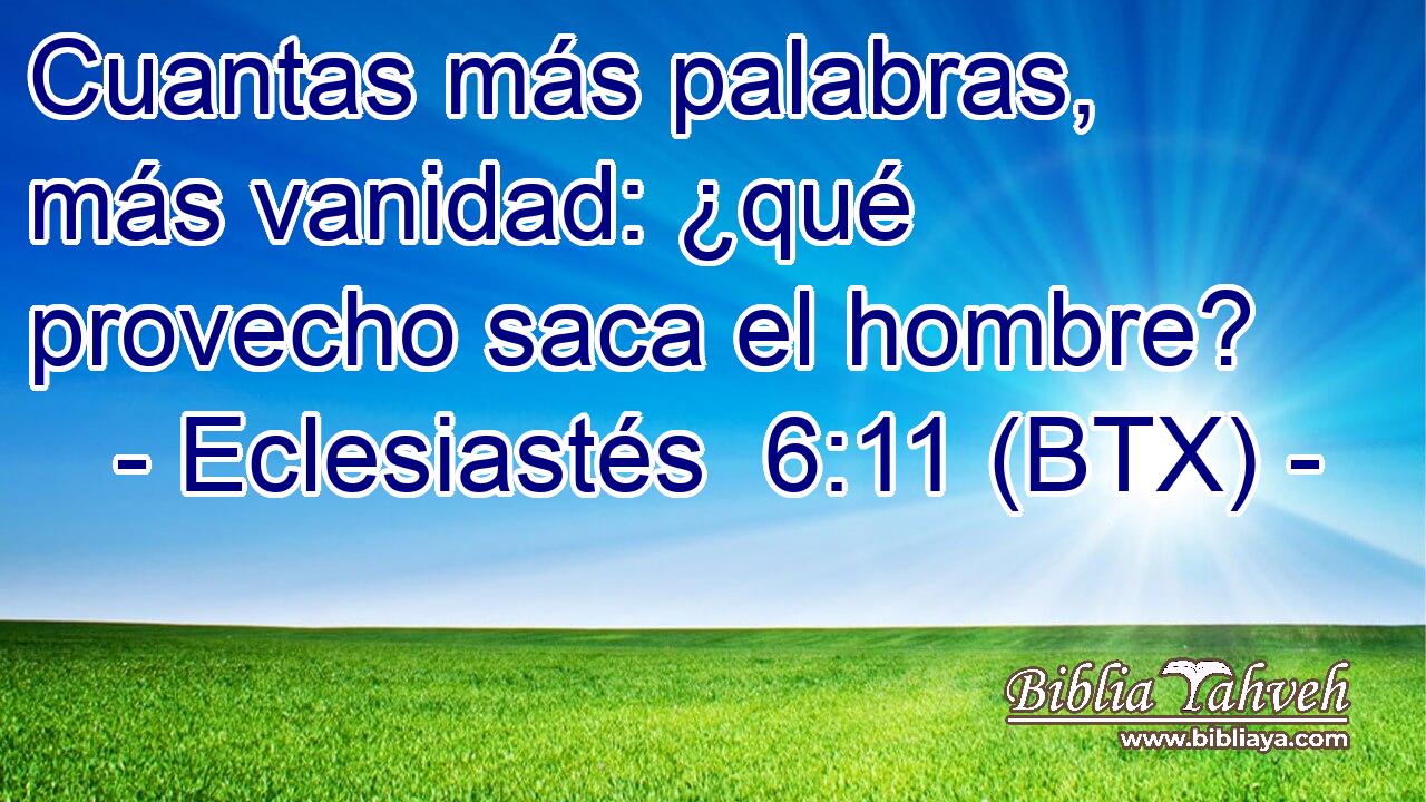 Cuantas más palabras, más vanidad: ¿qué provecho saca el hombre?