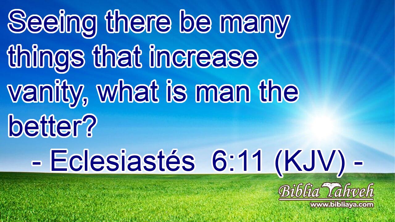 Seeing there be many things that increase vanity, what is man the better?