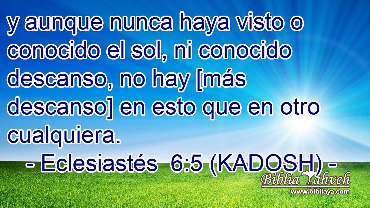  y aunque nunca haya visto o conocido el sol, ni conocido descanso, no hay [más descanso] en esto que en otro cualquiera. 