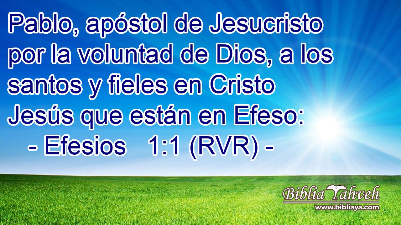 Pablo, apóstol de Jesucristo por la voluntad de Dios, a los santos y fieles en Cristo Jesús que están en Efeso: