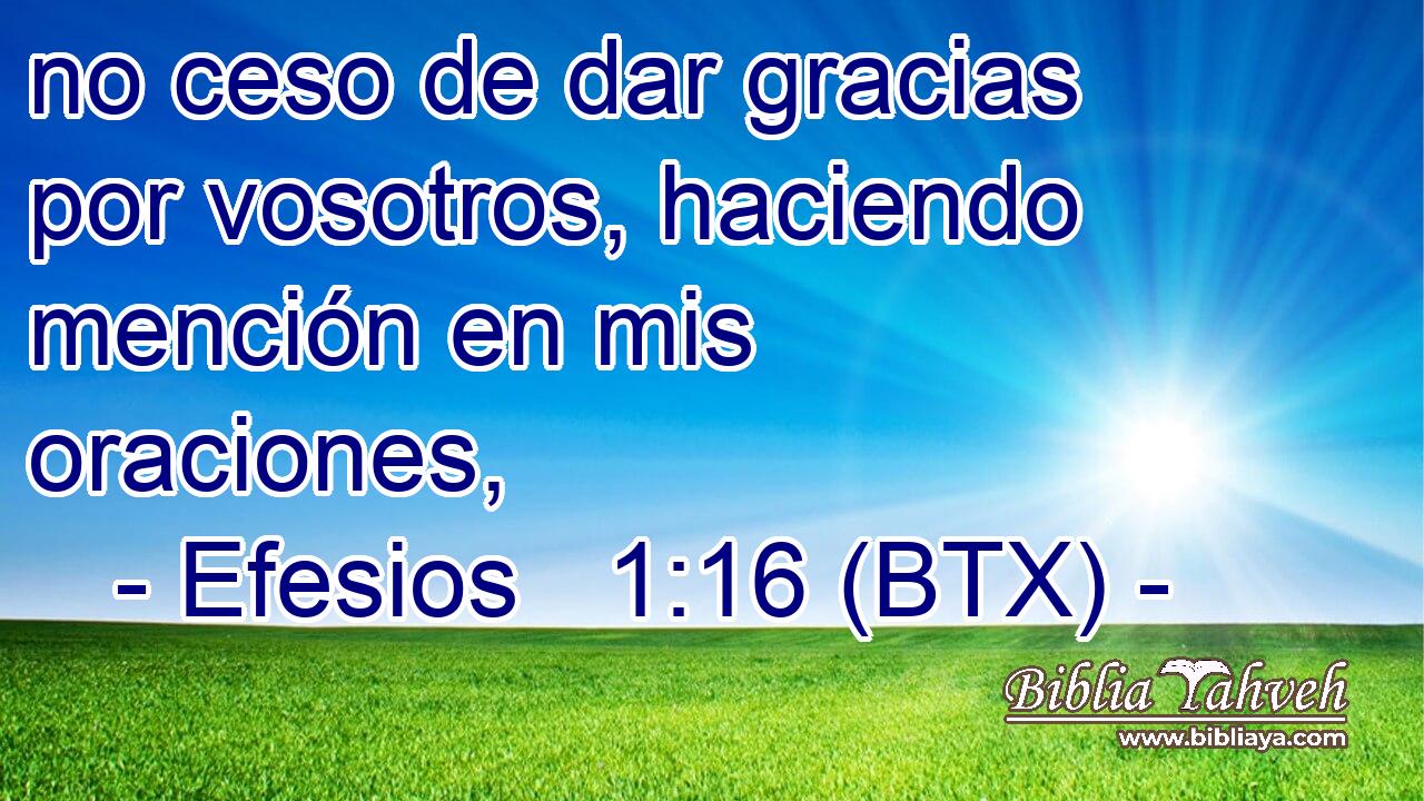 no ceso de dar gracias por vosotros, haciendo mención en mis oraciones,