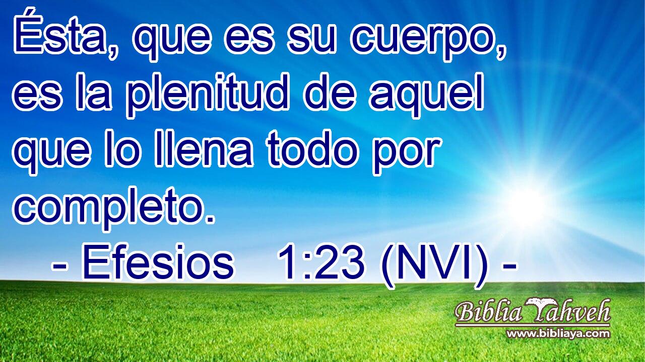  Ésta, que es su cuerpo, es la plenitud de aquel que lo llena todo por completo. 