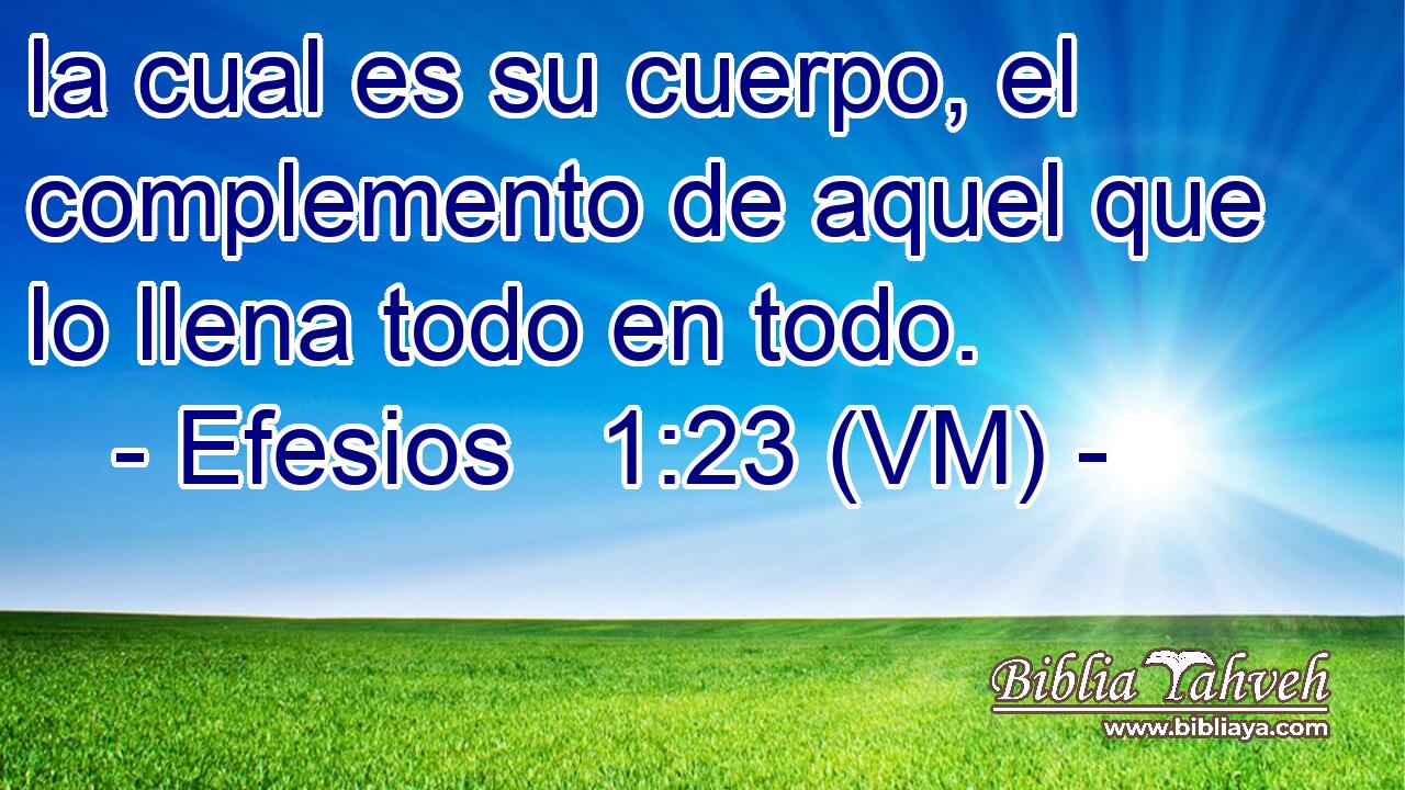  la cual es su cuerpo, el complemento de aquel que lo llena todo en todo. 