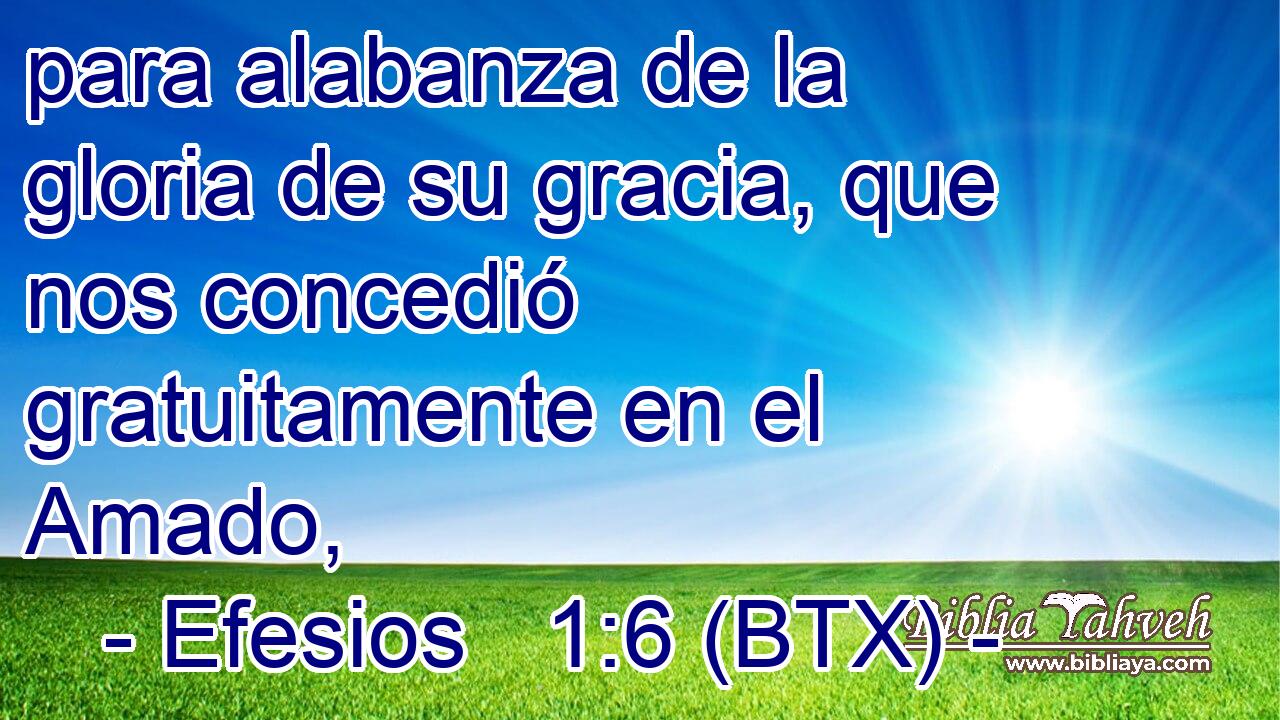 para alabanza de la gloria de su gracia, que nos concedió gratuitamente en el Amado,