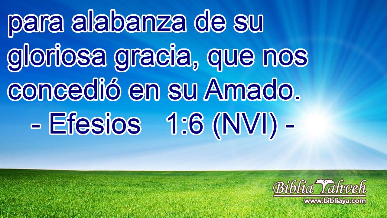  para alabanza de su gloriosa gracia, que nos concedió en su Amado. 