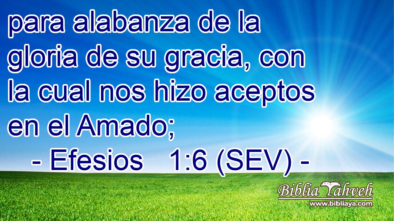 para alabanza de la gloria de su gracia, con la cual nos hizo aceptos en el Amado;