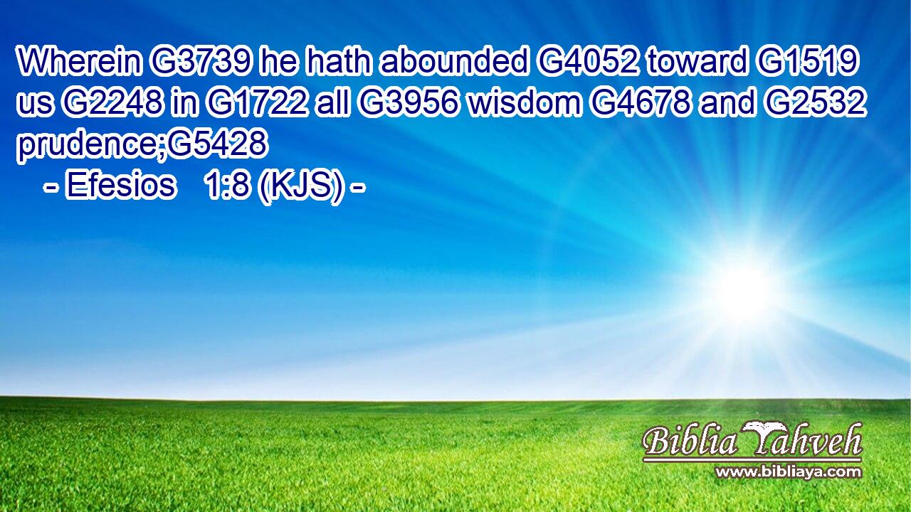 Wherein G3739 he hath abounded G4052 toward G1519 us G2248 in G1722 all G3956 wisdom G4678 and G2532 prudence;G5428