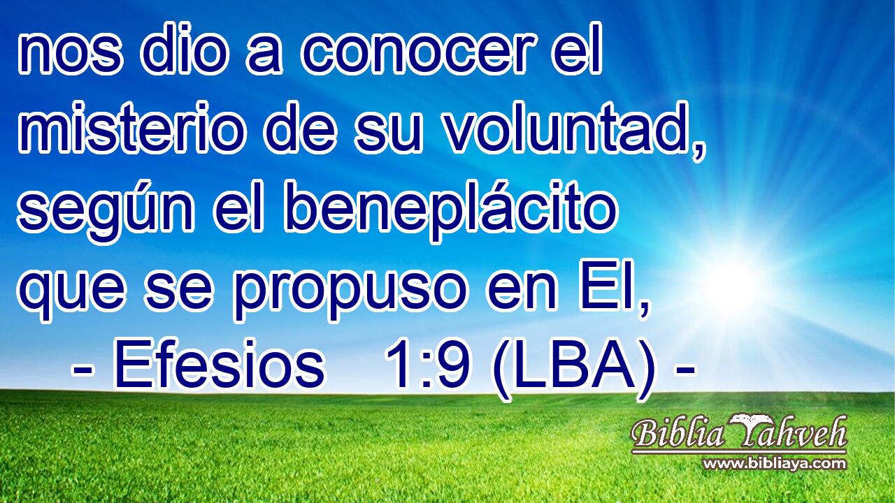 nos dio a conocer el misterio de su voluntad, según el beneplácito que se propuso en El,
