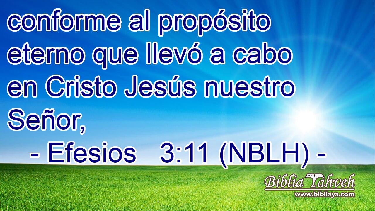  conforme al propósito eterno que llevó a cabo en Cristo Jesús nuestro Señor, 
