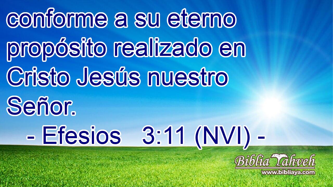  conforme a su eterno propósito realizado en Cristo Jesús nuestro Señor. 