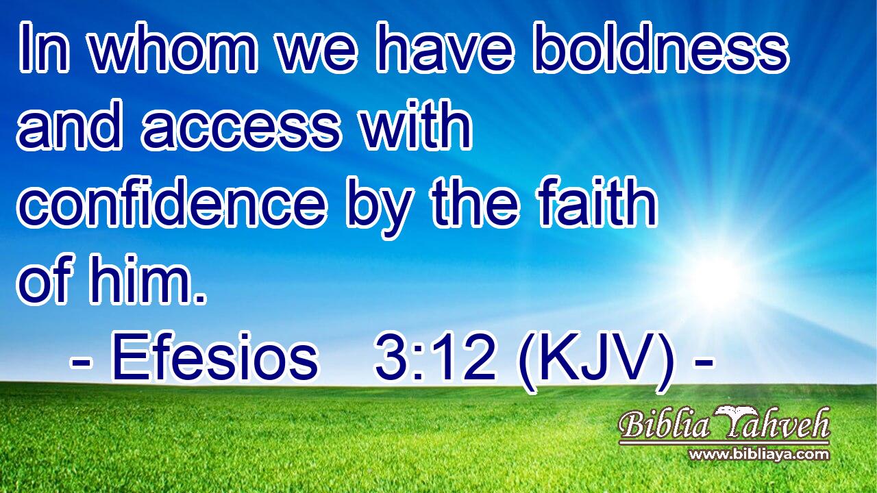 In whom we have boldness and access with confidence by the faith of him.