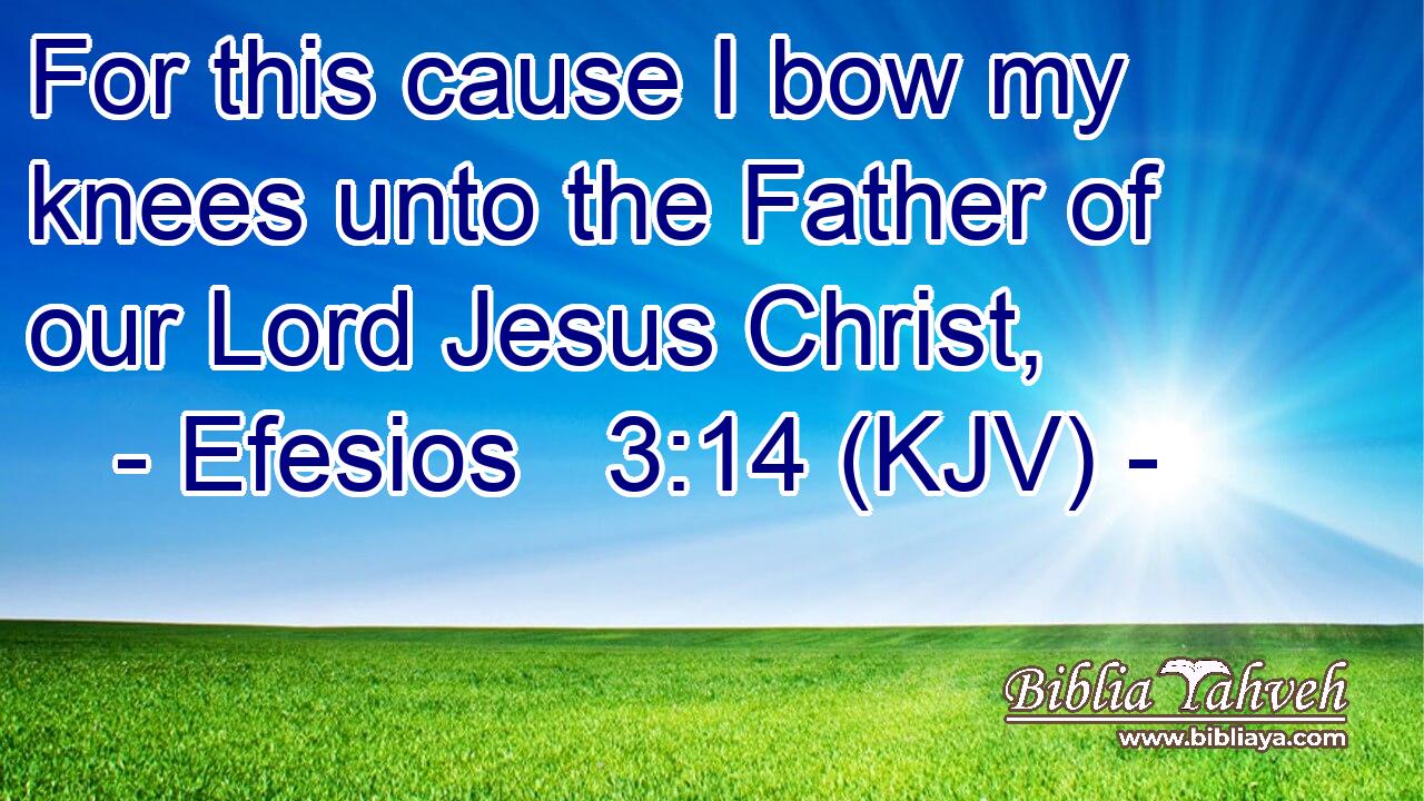 For this cause I bow my knees unto the Father of our Lord Jesus Christ,