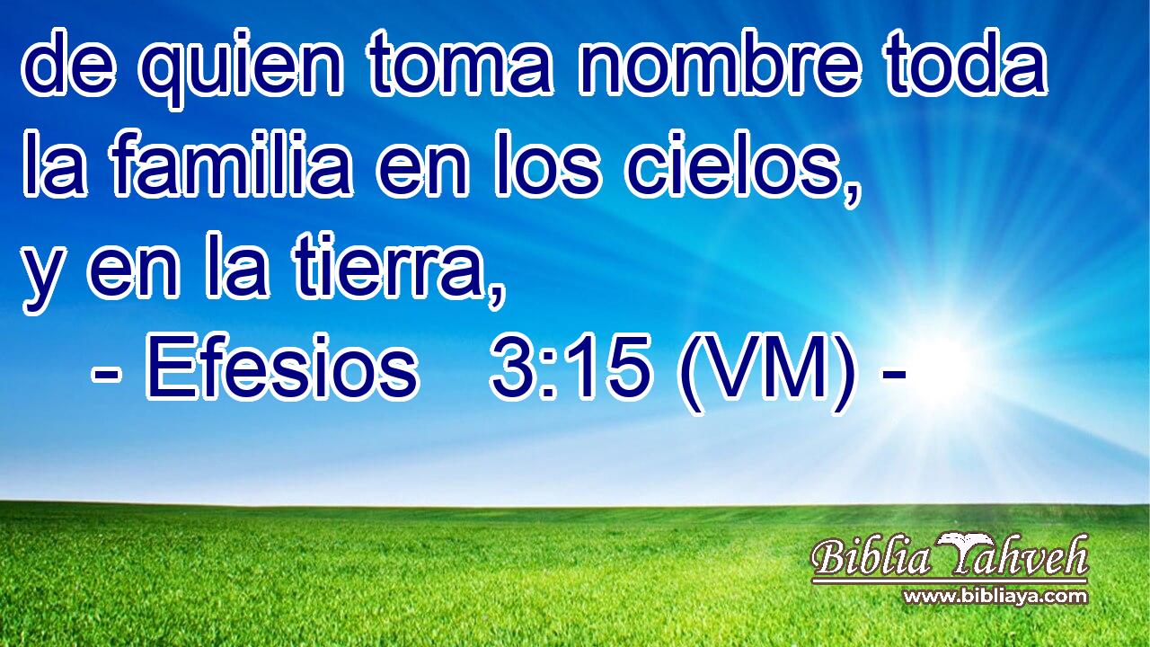  de quien toma nombre toda la familia en los cielos, y en la tierra, 