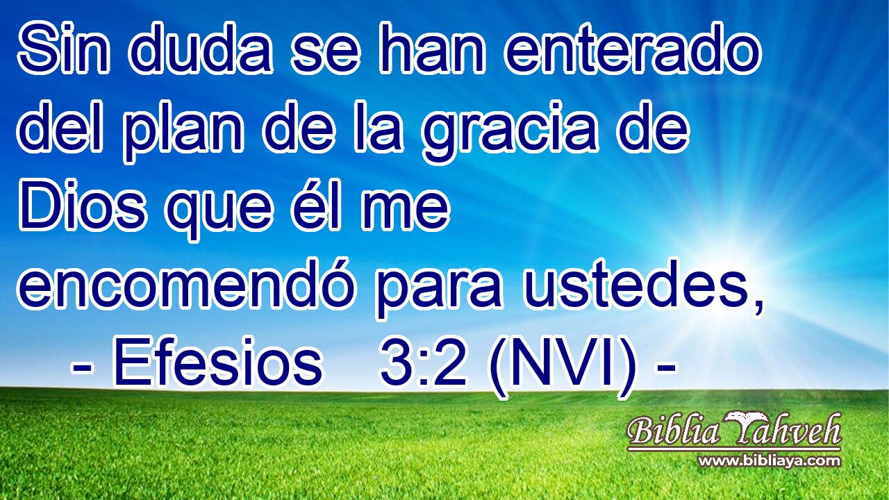  Sin duda se han enterado del plan de la gracia de Dios que él me encomendó para ustedes, 