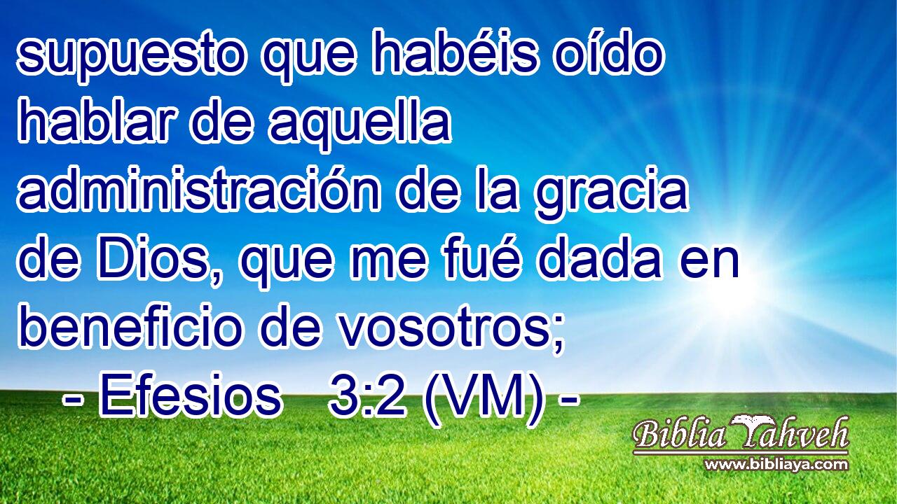  supuesto que habéis oído hablar de aquella administración de la gracia de Dios, que me fué dada en beneficio de vosotros; 