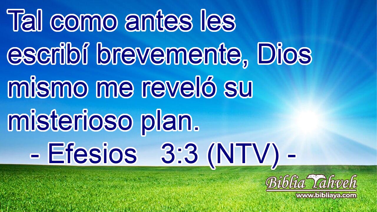 Tal como antes les escribí brevemente, Dios mismo me reveló su misterioso plan.