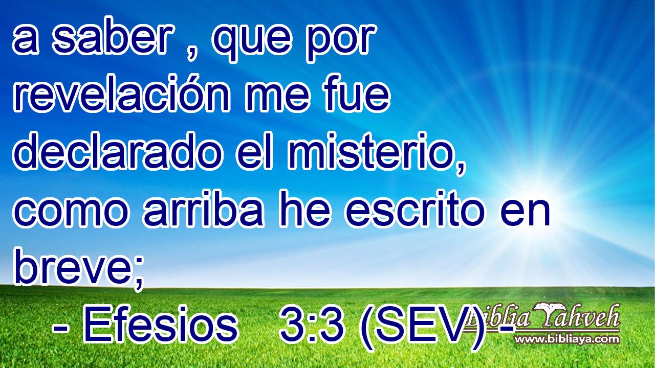 a saber , que por revelación me fue declarado el misterio, como arriba he escrito en breve;