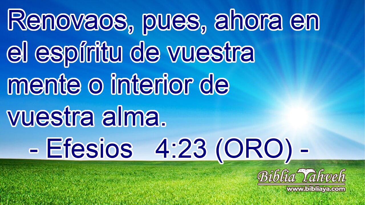  Renovaos, pues, ahora en el espíritu de vuestra mente o interior de vuestra alma. 