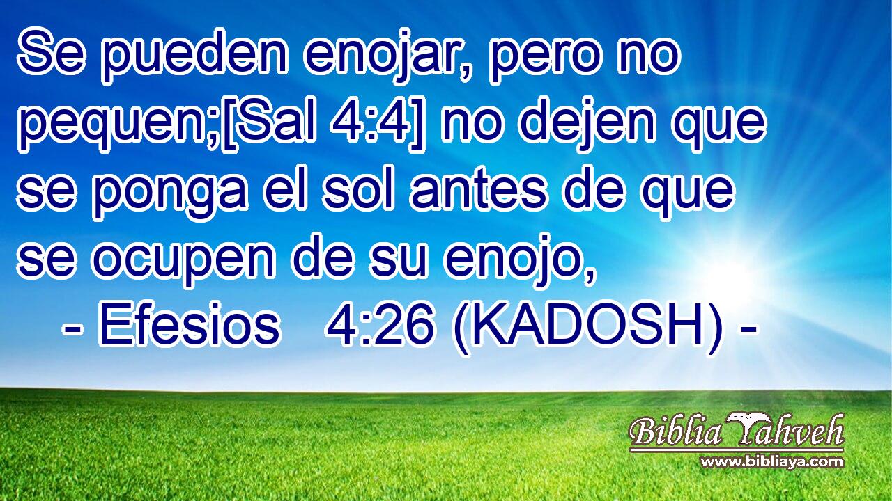 Se pueden enojar, pero no pequen;[Sal 4:4] no dejen que se ponga el sol antes de que se ocupen de su enojo, 