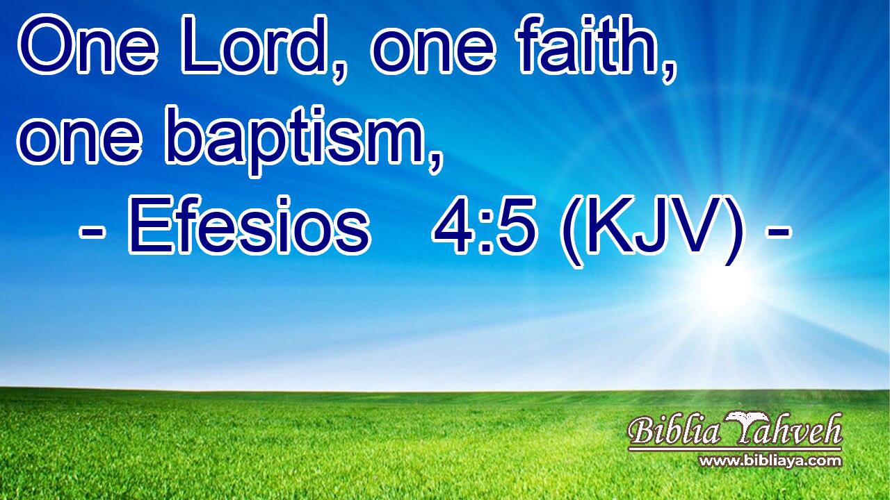 One Lord, one faith, one baptism,