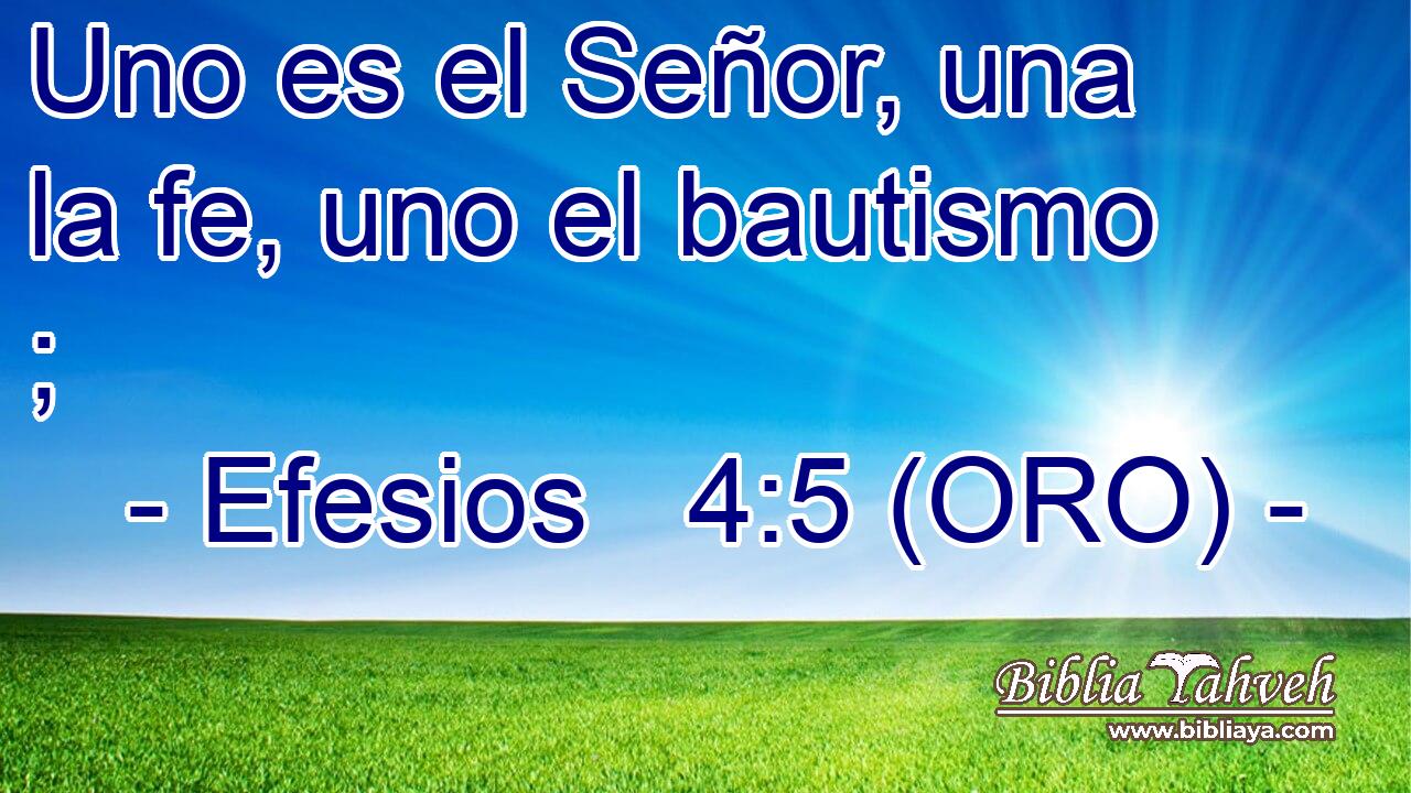  Uno es el Señor, una la fe, uno el bautismo ; 
