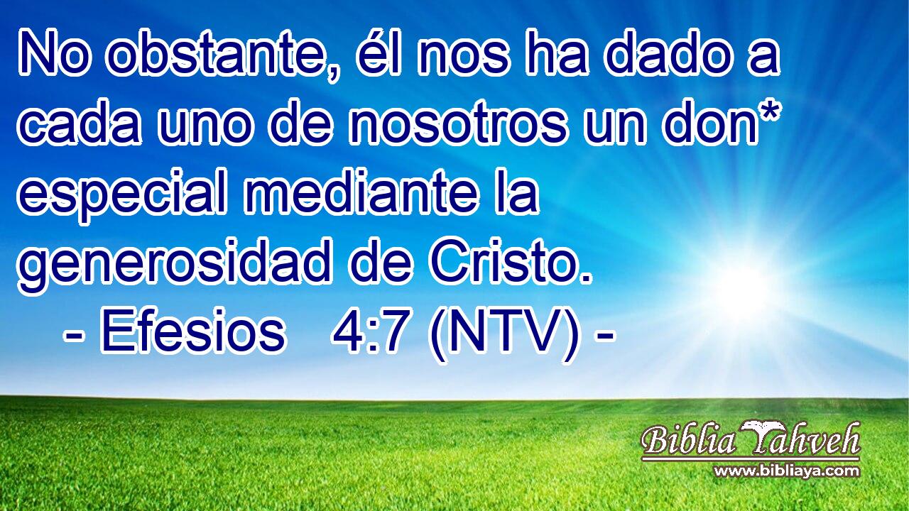 No obstante, él nos ha dado a cada uno de nosotros un don* especial mediante la generosidad de Cristo.