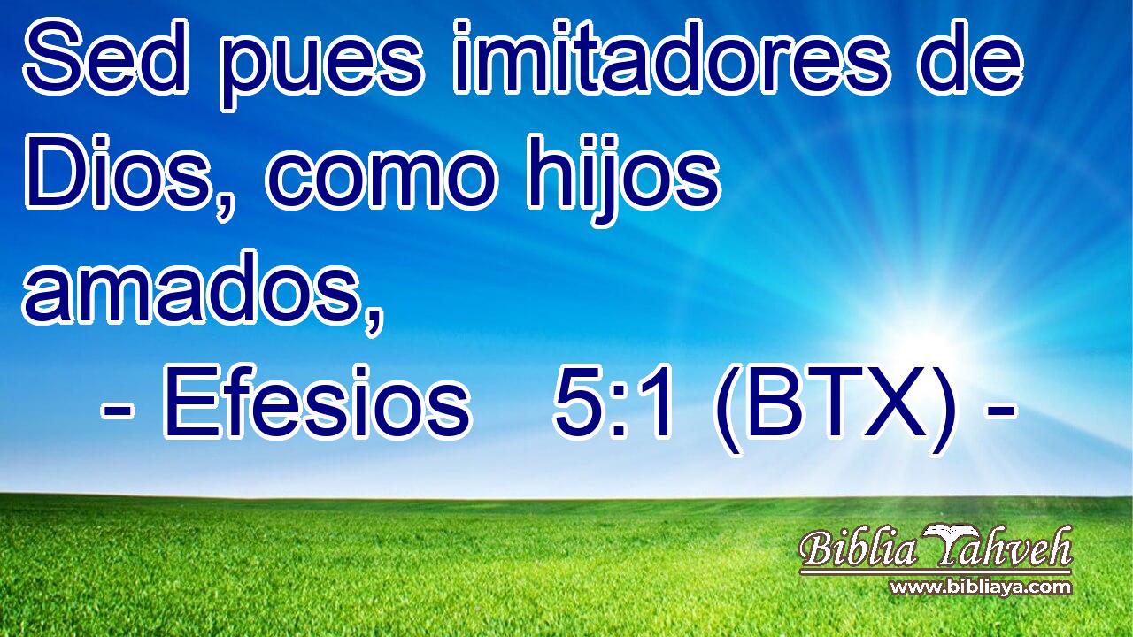 Sed pues imitadores de Dios, como hijos amados,