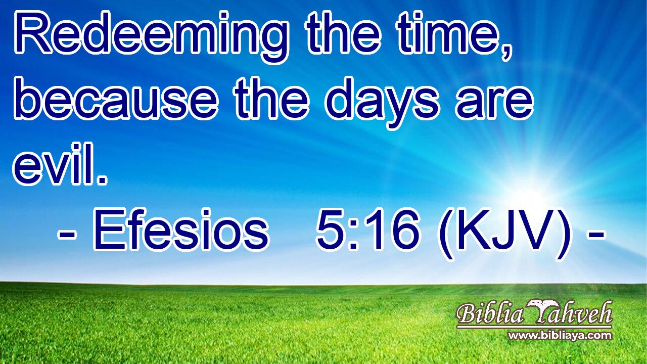Redeeming the time, because the days are evil.