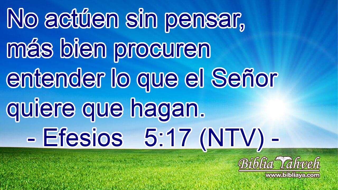 No actúen sin pensar, más bien procuren entender lo que el Señor quiere que hagan.