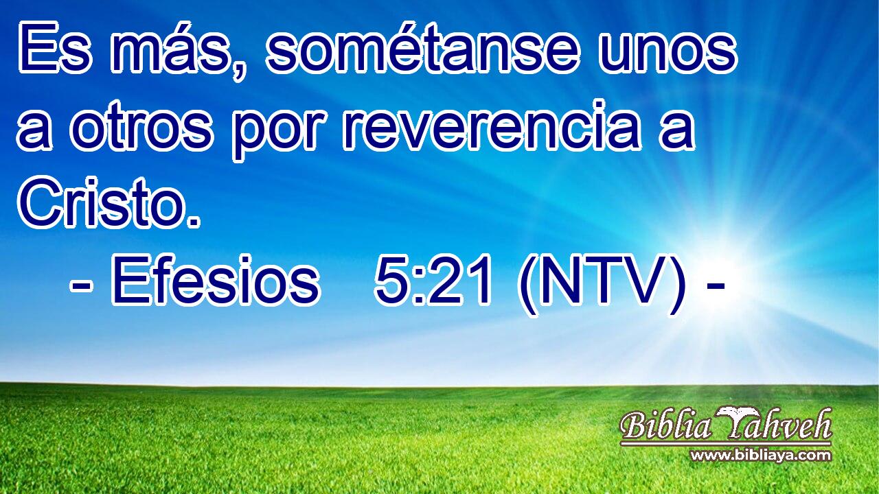 Es más, sométanse unos a otros por reverencia a Cristo.